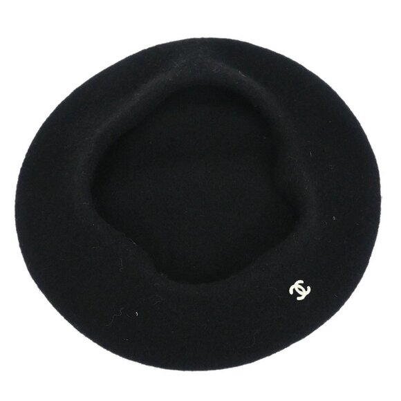 Chanel Black Hat Beret Small Good 155507 main image 3